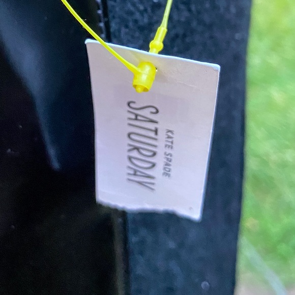 RARE Kate Spade Vintage Black Leather Felt Wool Saturday Tote & Cut Out Handles. - Picture 9 of 14